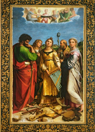 St. Cecilia Surrounded by St. Paul, St. John the Evangelist, St. Augustine and Mary Magdalene by Raffaello Sanzio Raphael